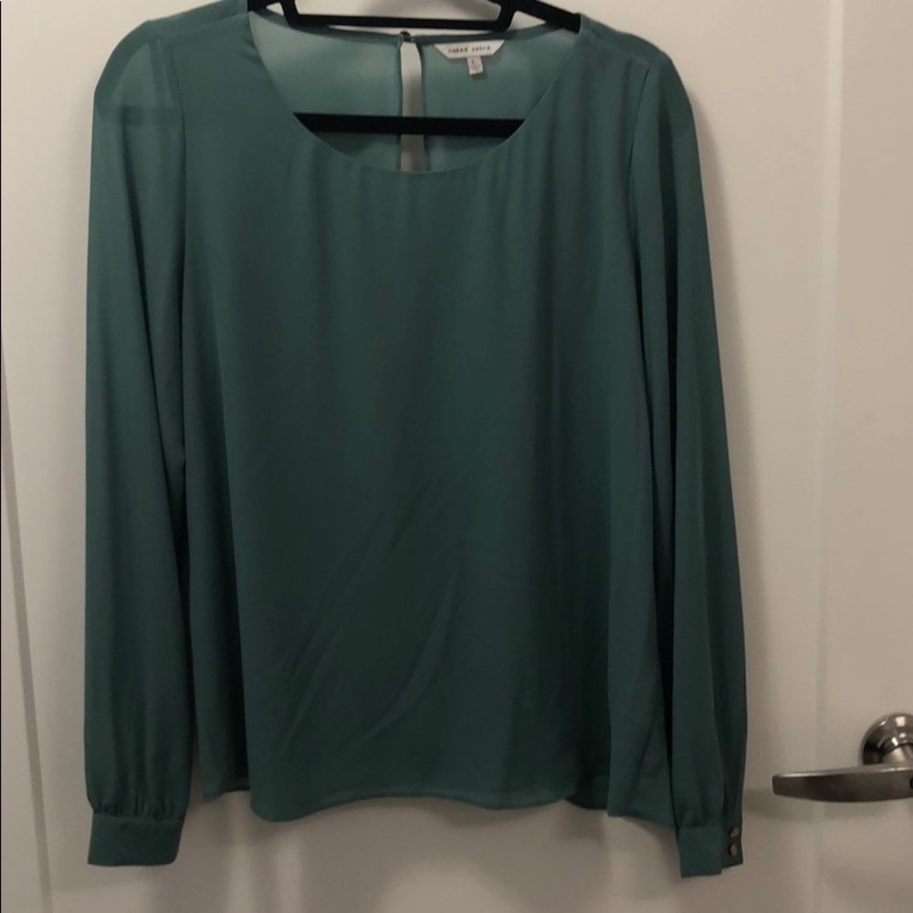 NWOT Naked zebra open twist back blouse